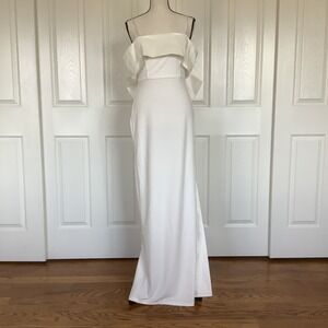 bronte high split gathered bust maxi dress champagne Bronte High Split Gathered Bust Maxi Dress Champagne XXL